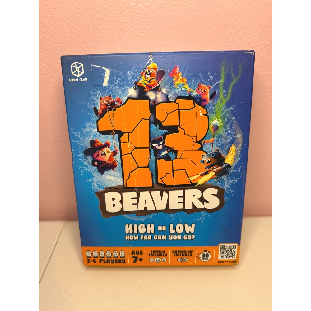 13 Beavers High or Low Board Game Format Games Family Friendly Ages 7+2-6 Player